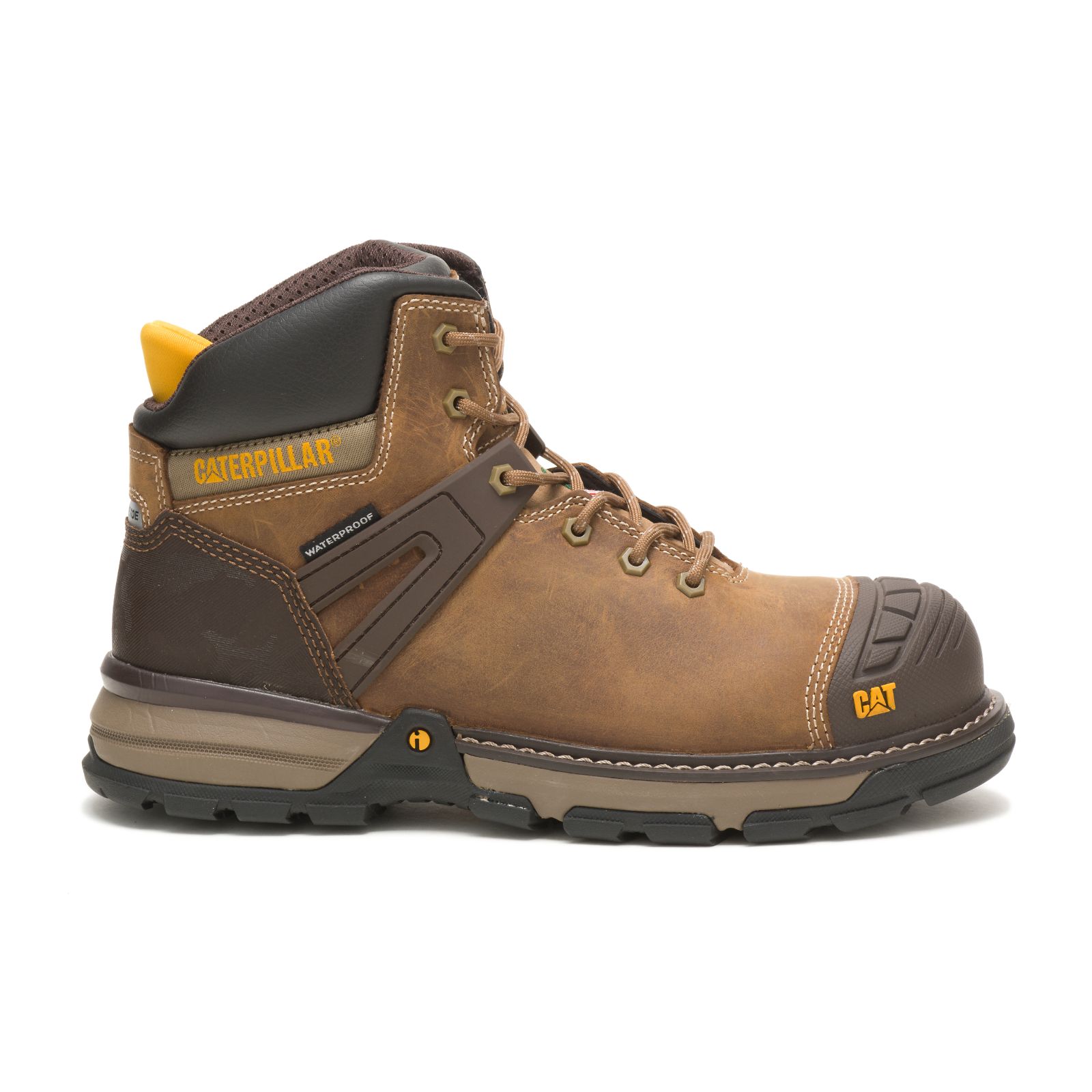 Caterpillar Men's Excavator Superlite Waterproof Nano Toe Csa Work Boots Brown CAT-14570